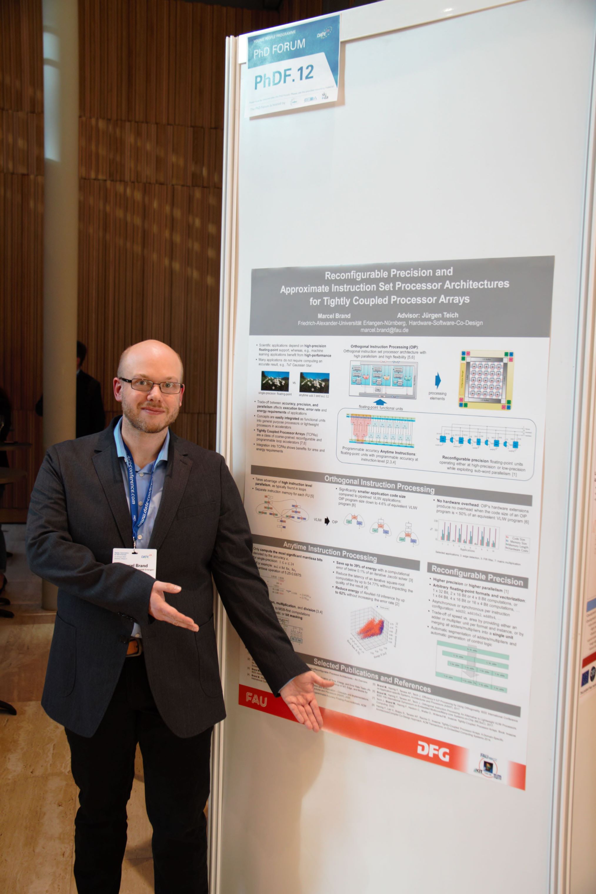 Marcel Brand presenting his poster at the DATE 2023 PHD Forum